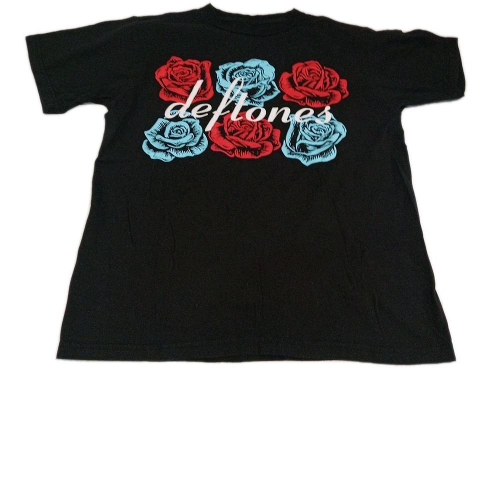 Deftones Shirt Adult Medium Black Blue Red Roses Graphic Alternative Indie Metal